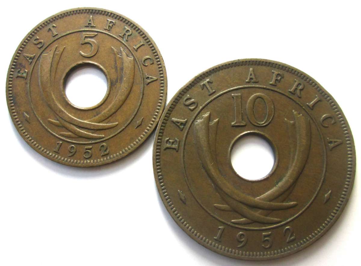 1952 East Africa 5 Cents 10 Cents