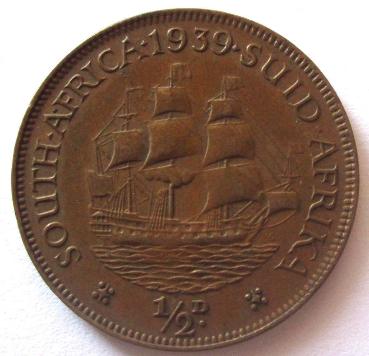 1939 Union of South Africa Half Penny