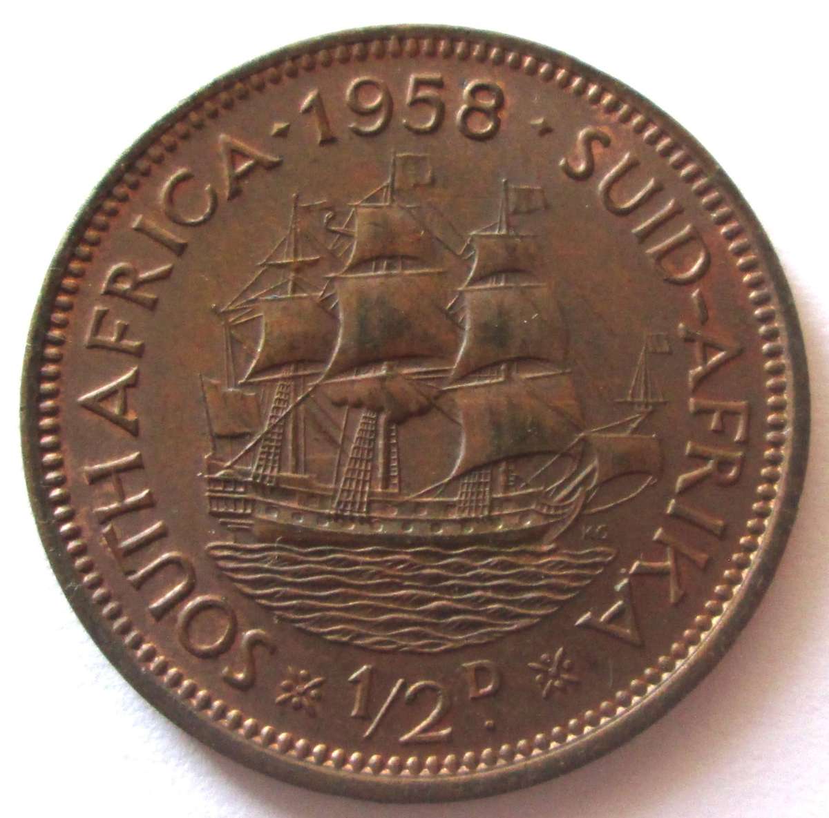 1958 Union of South Africa Half Penny