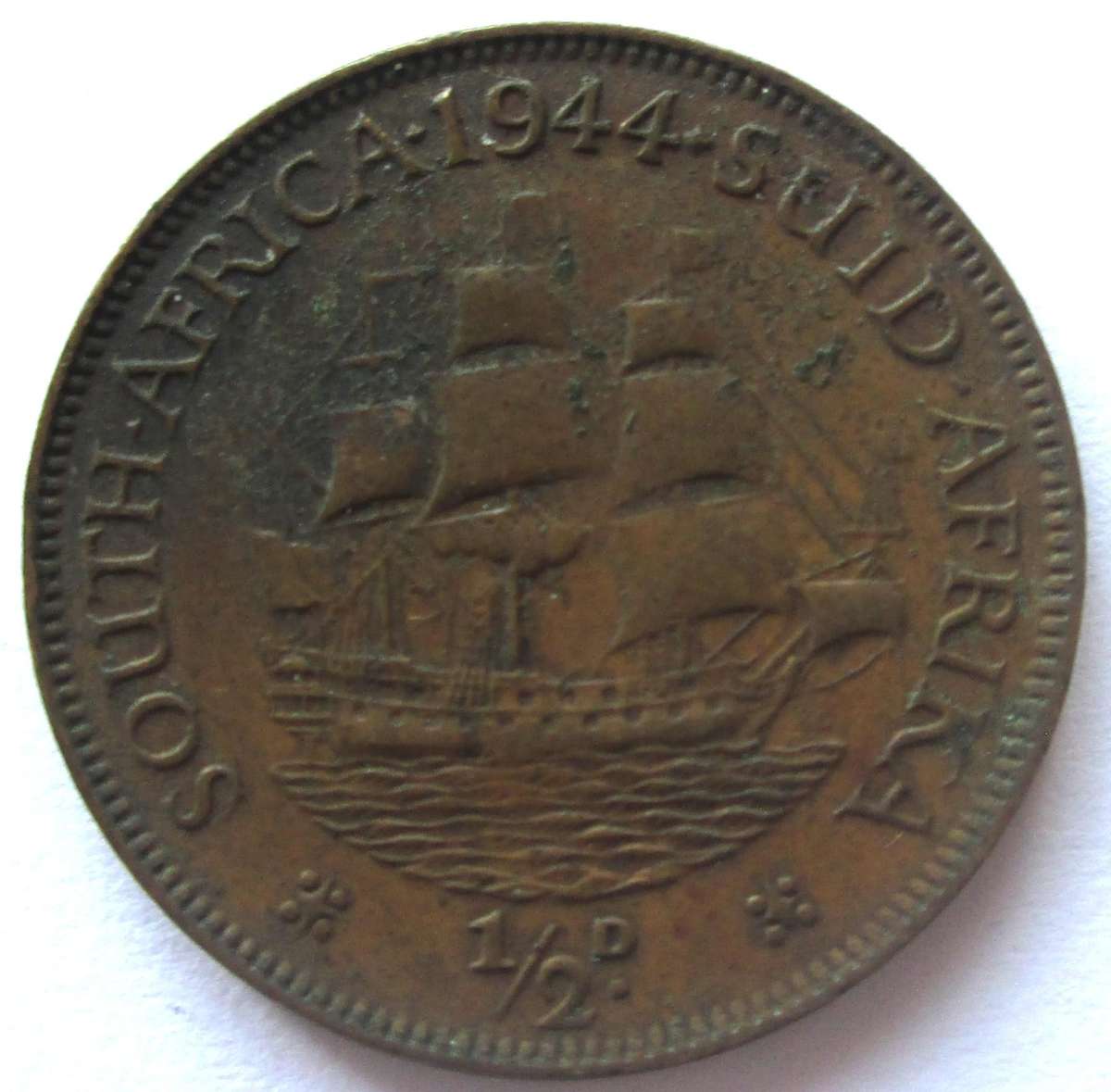 1944 Union of South Africa Half Penny