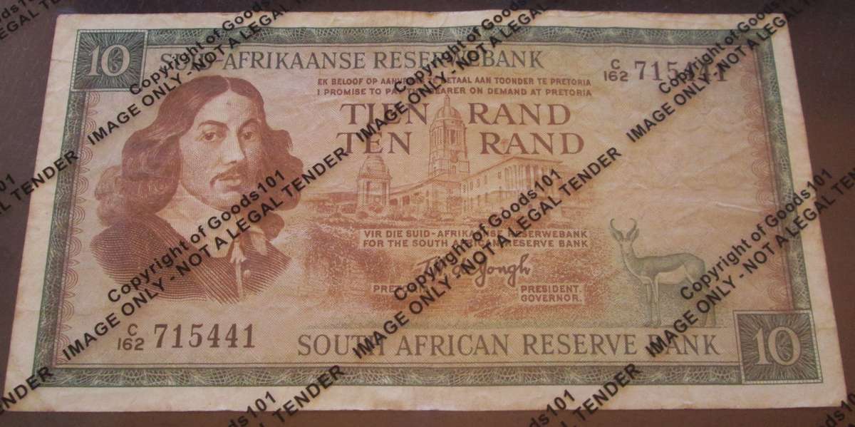 Ten Rand Republic of South Africa Serial Nr CI62 715441