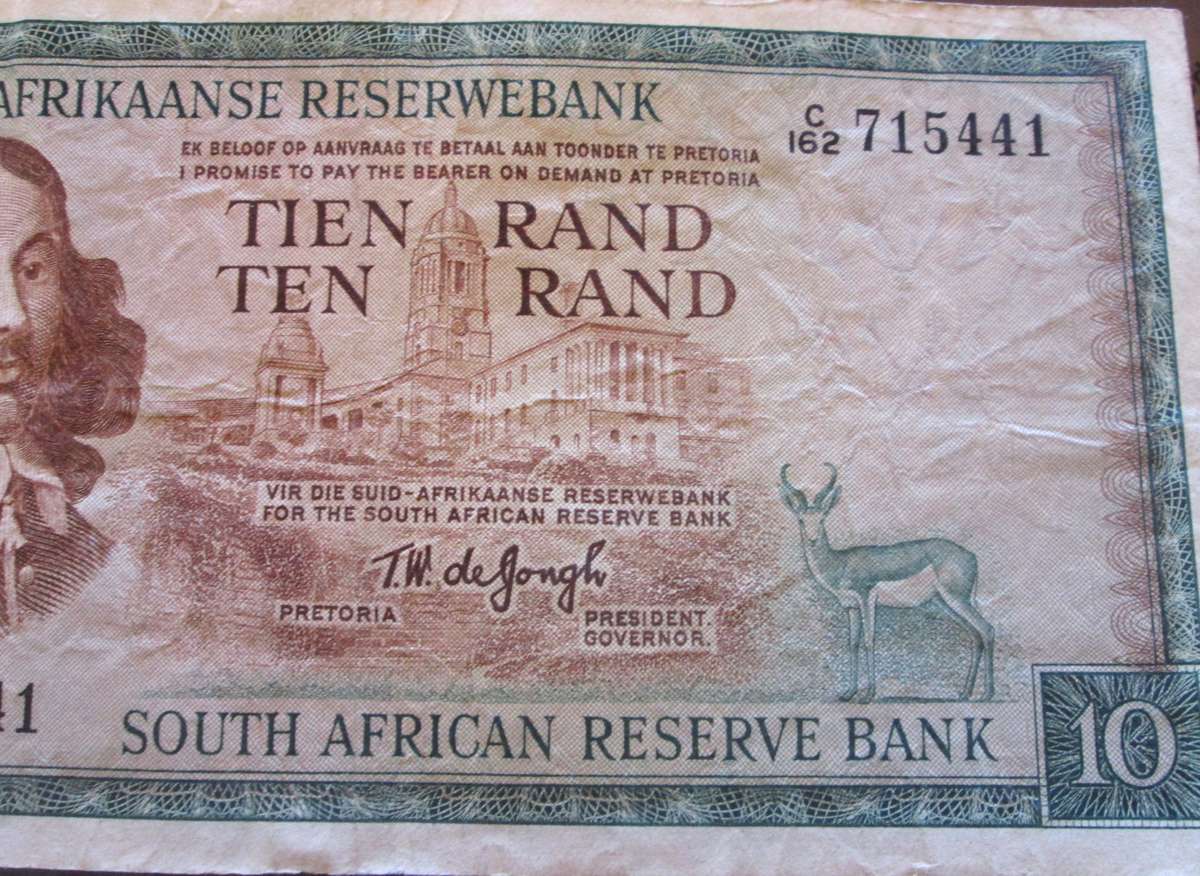 Ten Rand Republic of South Africa Serial Nr CI62 715441