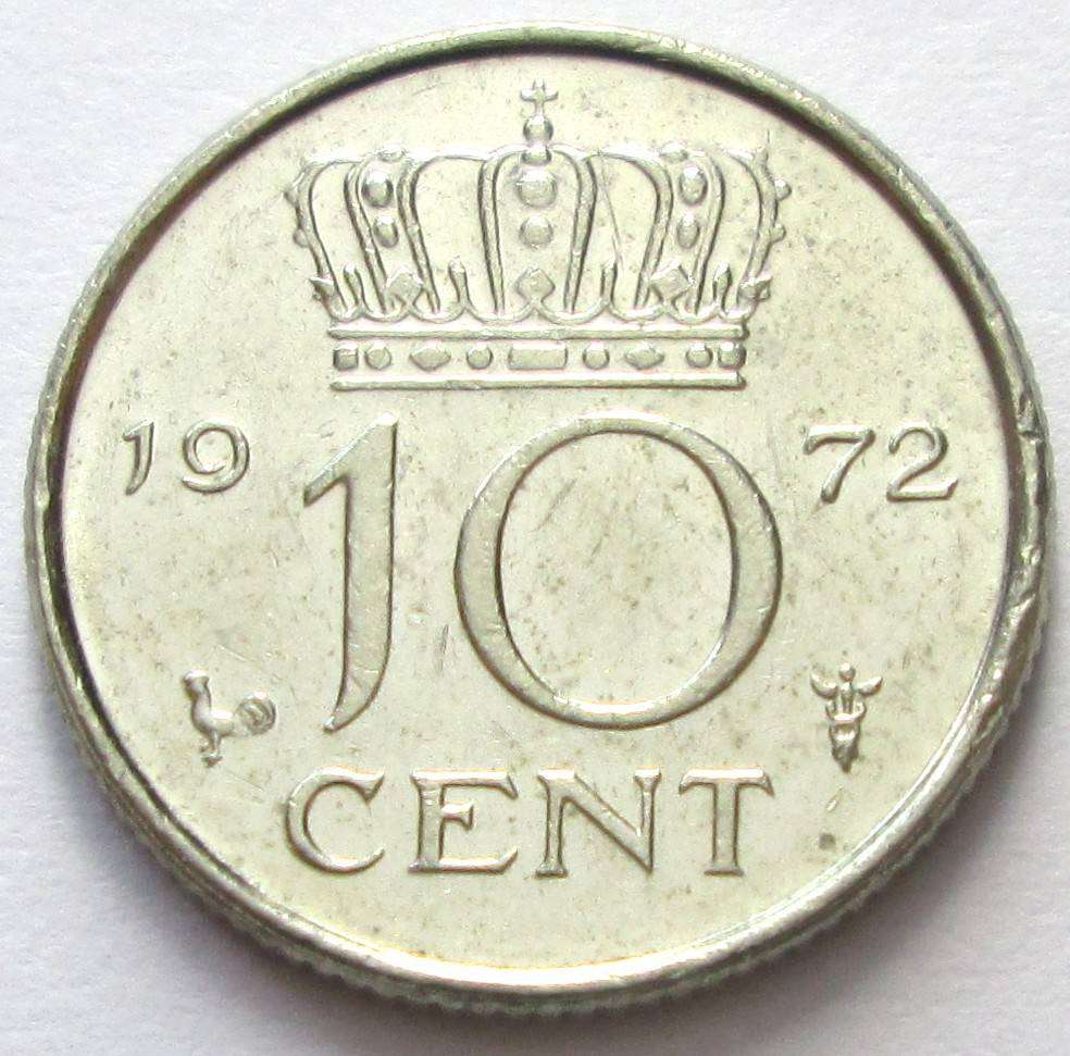 1972 Netherlands 10 Cents