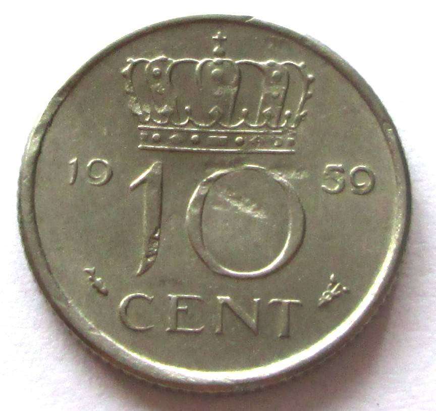 1959 Netherlands 10 Cents