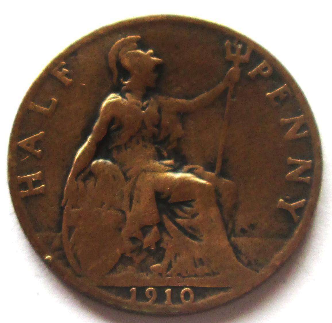1910 Great Britain Half Penny