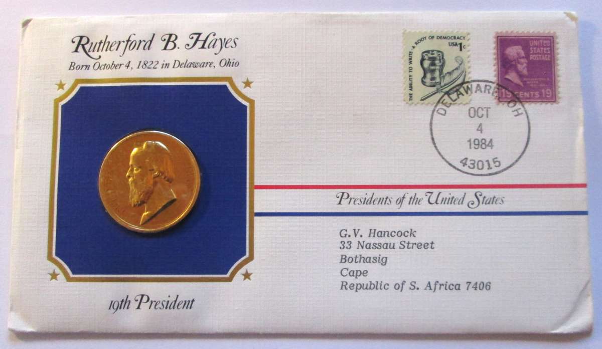 Rutherford B Hayes 19th President US Mint Presidential Medal