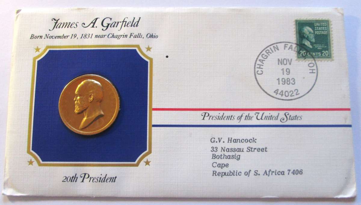 James A Garfield 20th President US Mint Presidential Medal