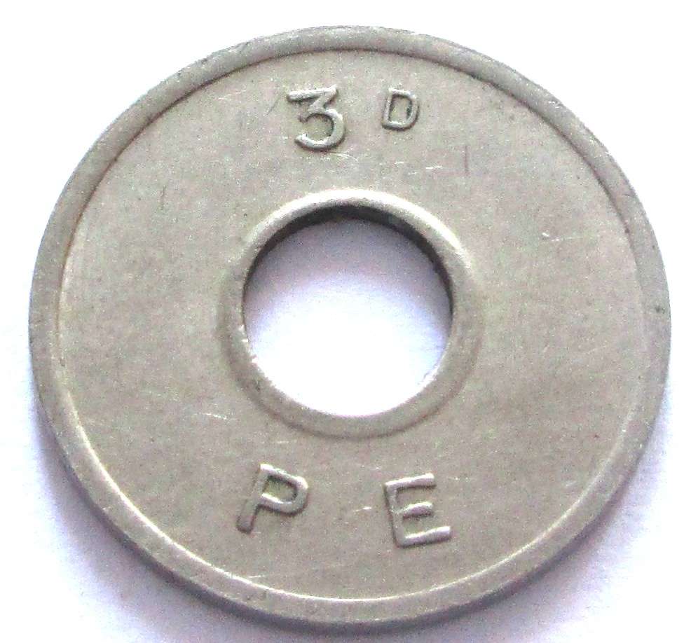 3 Pence Great Britain PE Amusement Token