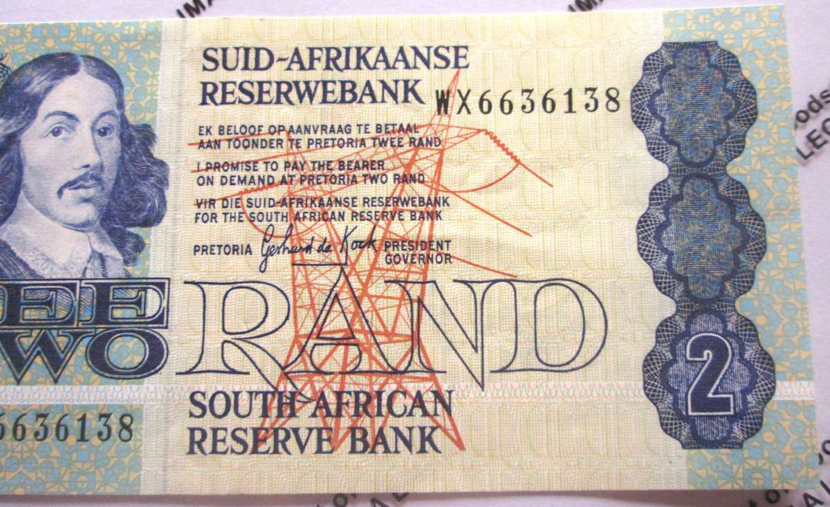 Two Rand Republic of South Africa Serial Nr WX 6636138 Replacement Note
