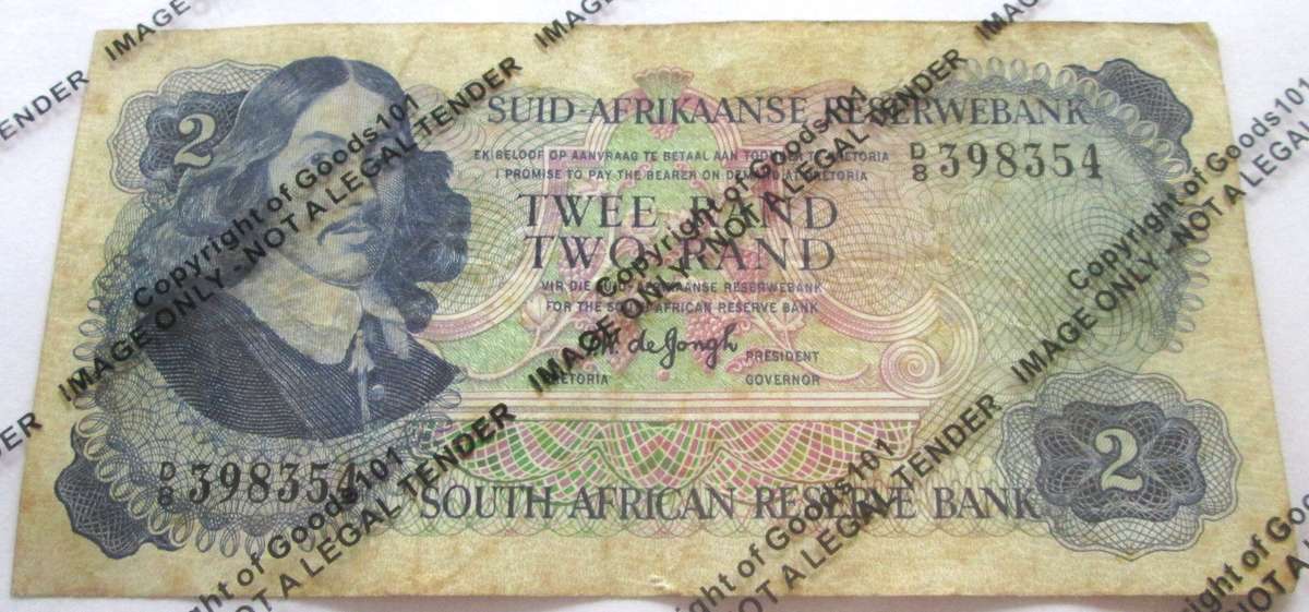 Two Rand Republic of South Africa Serial Nr D8 398354