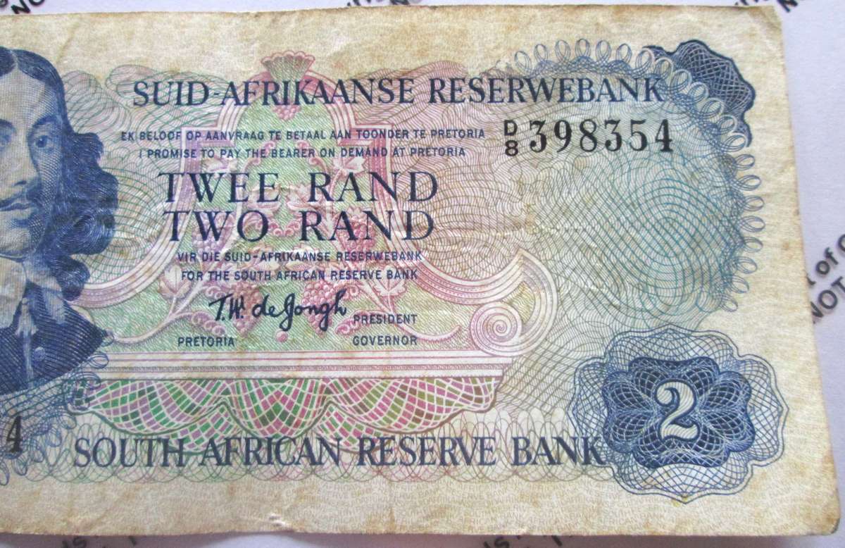 Two Rand Republic of South Africa Serial Nr D8 398354