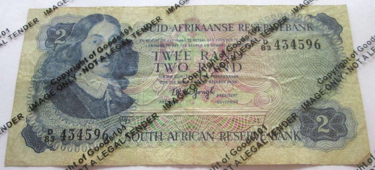 Two Rand Republic of South Africa Serial Nr D83 434596