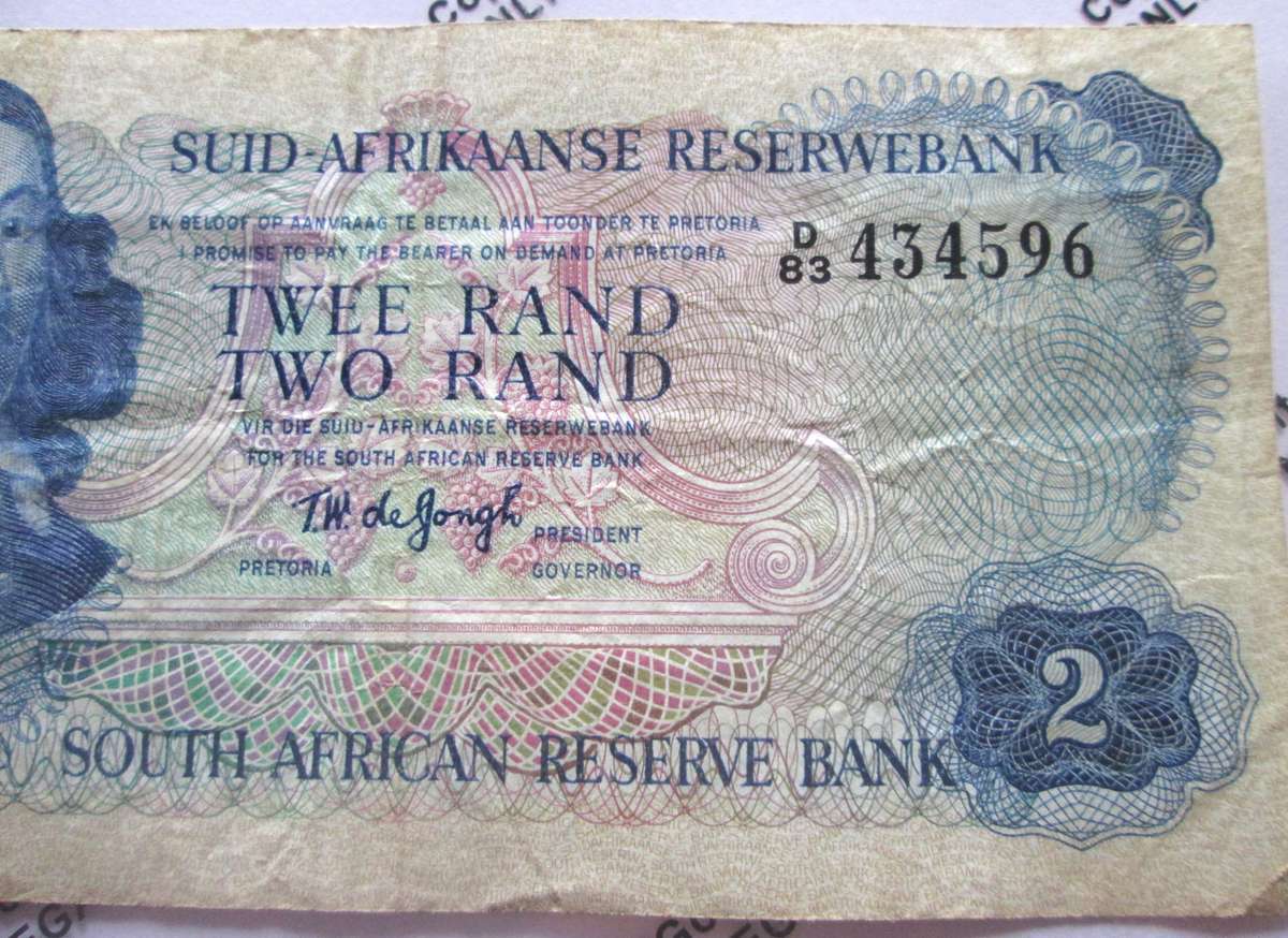 Two Rand Republic of South Africa Serial Nr D83 434596
