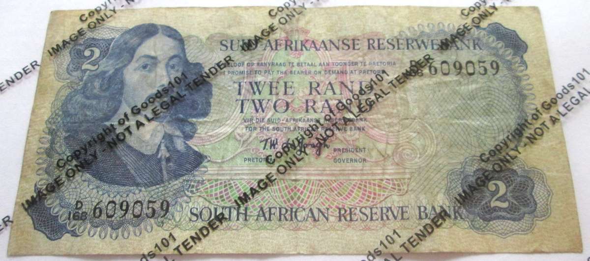 Two Rand Republic of South Africa Serial Nr D168 609059