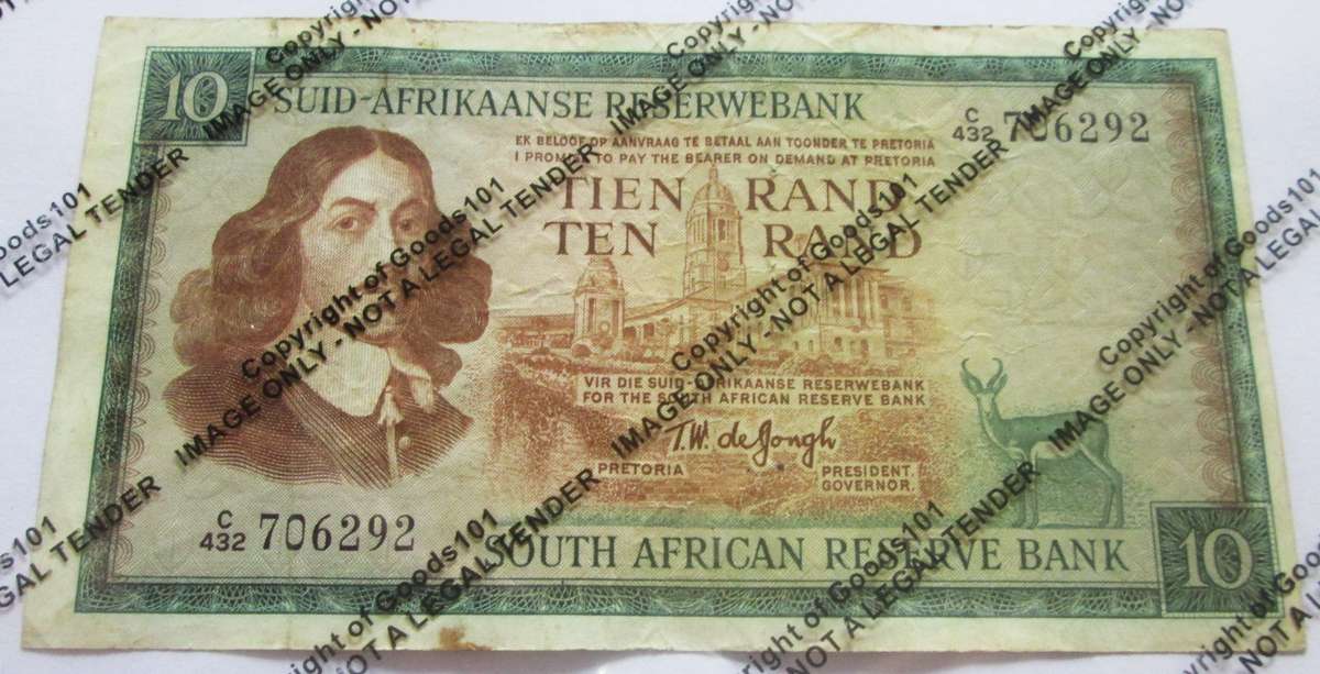 Ten Rand Republic of South Africa Serial Nr C432 706292