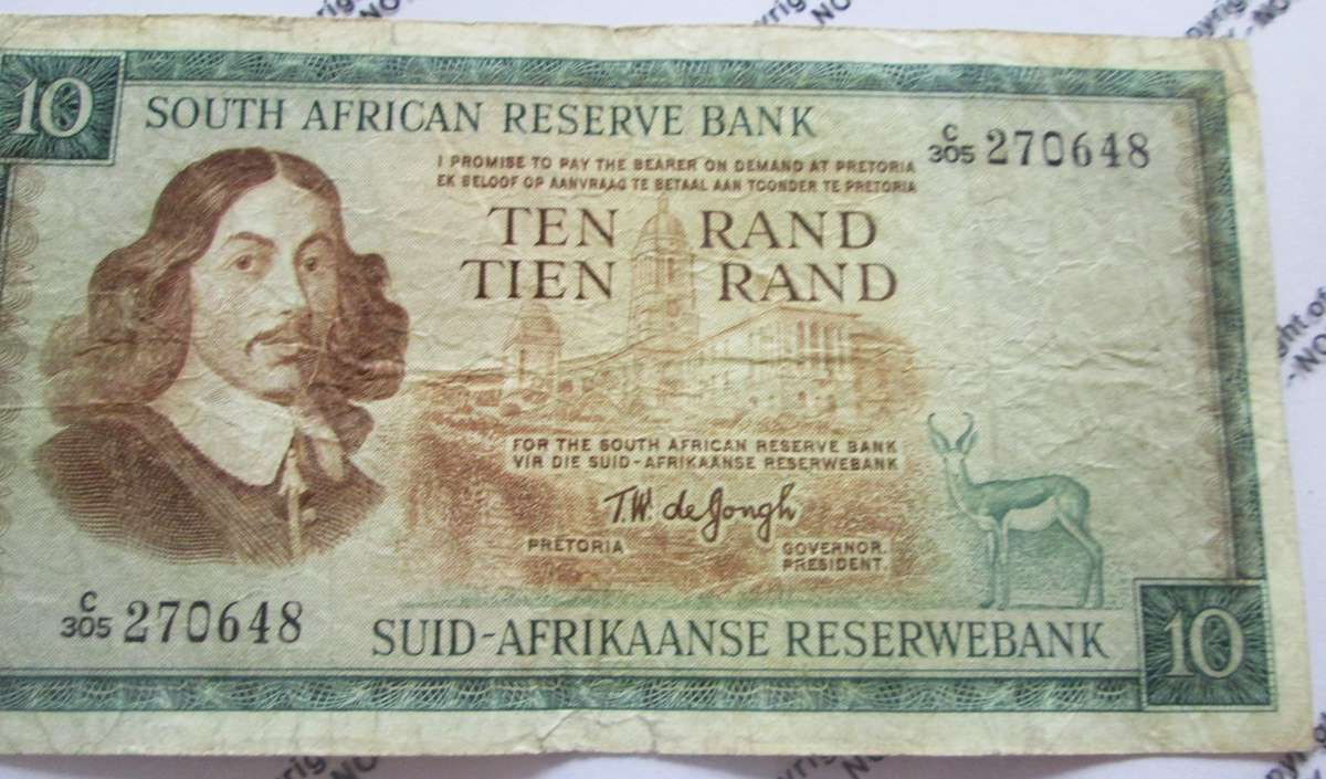 Ten Rand Republic of South Africa Serial Nr C305 270648