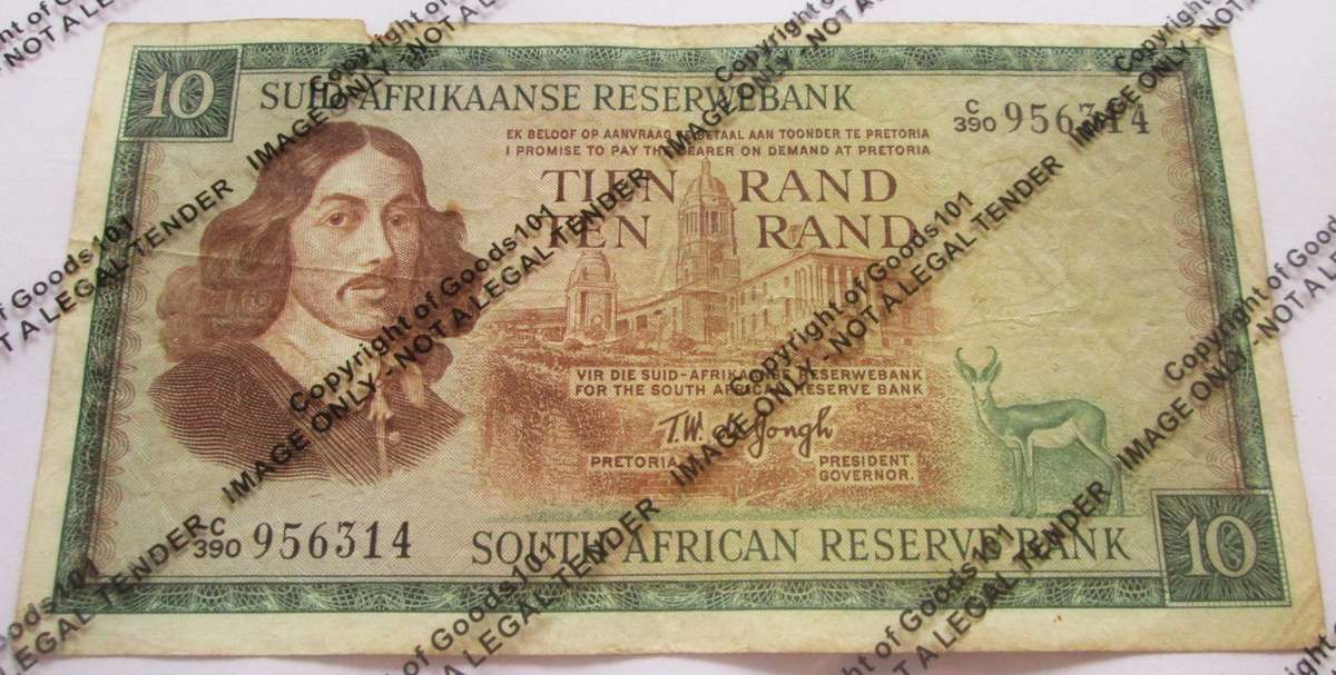 Ten Rand Republic of South Africa Serial Nr C390 956314
