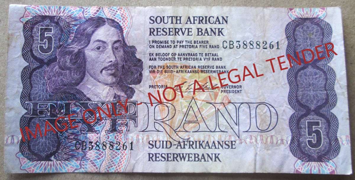 Five Rand South Africa Serial Nr CB3888261