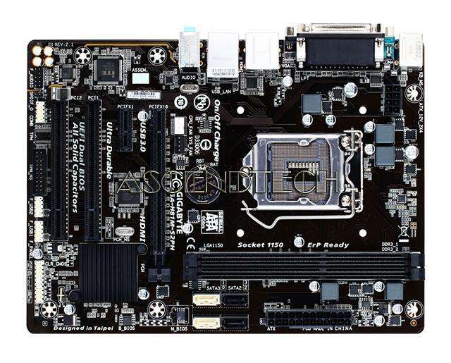 Gigabyte GA-H81M-S2PH R.2.1 Motherboard SKT1150 + Intel i5 CPU + Fan
