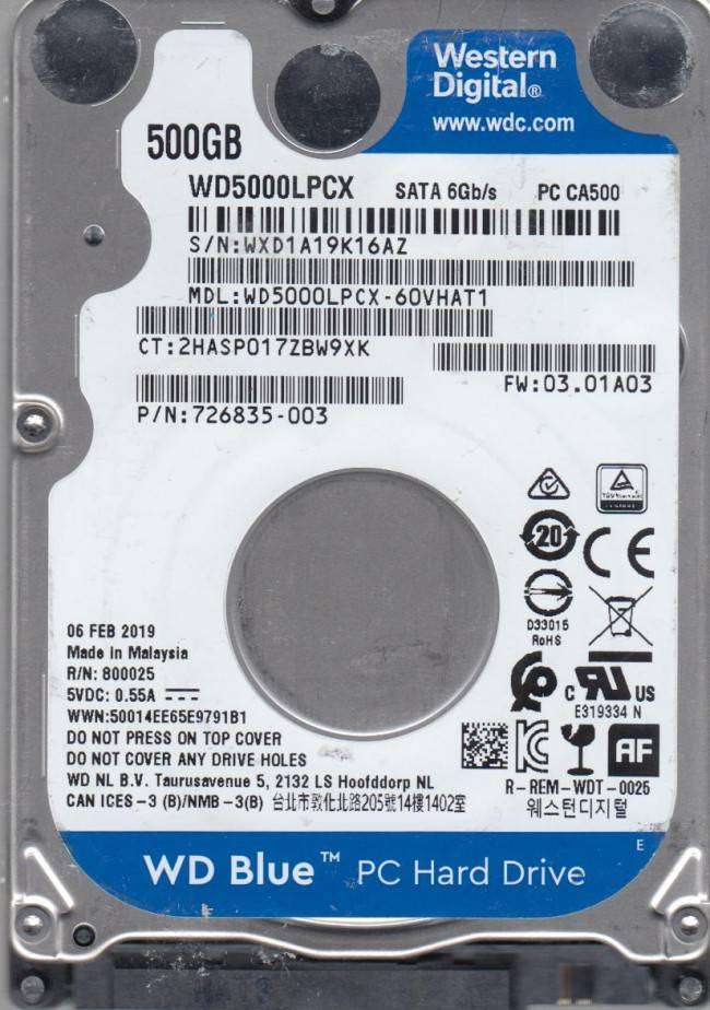Western Digital WD5000LPCX 500GB SATA Hard Drive
