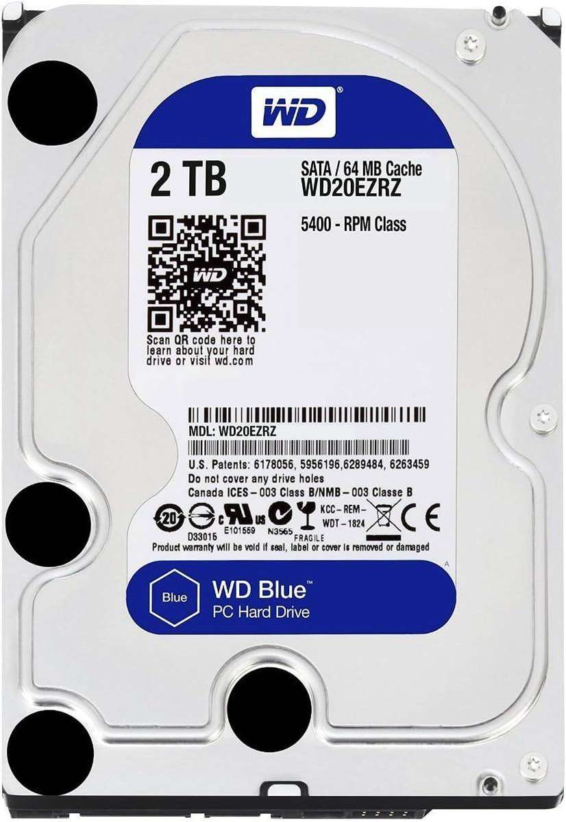 Western Digital 2TB WD Blue PC Internal Hard Drive - 5400 RPM Class, SATA 6 Gb/s, , 64 MB Cache, 3.5
