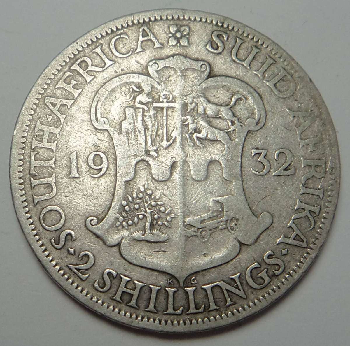 1932 Silver 2-Shillings of the Union of South Africa