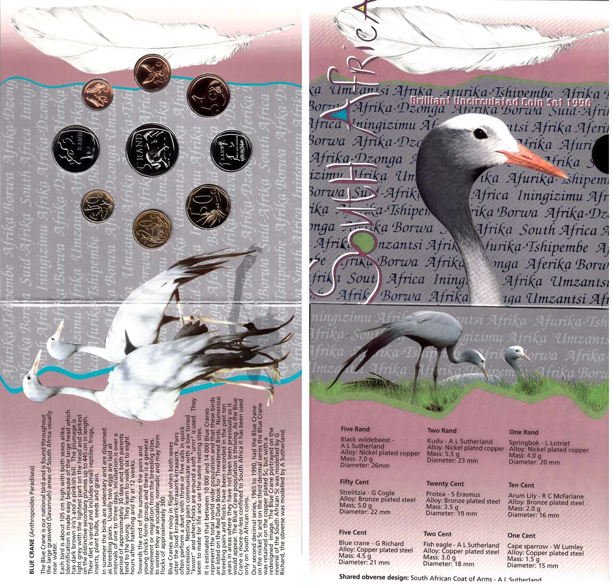 RSA: Brilliant Uncirculated Coin Set of 1996