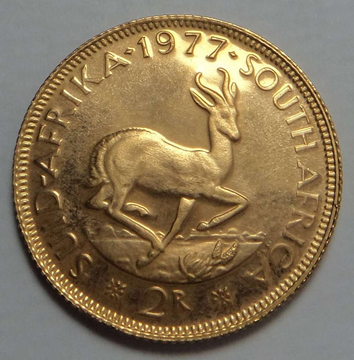 South African Gold Proof R2 of 1977
