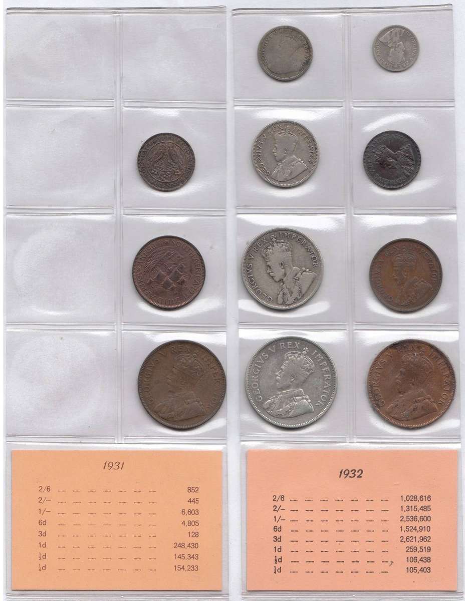 1931 & 1932 Coin Sets of the Union of South Africa