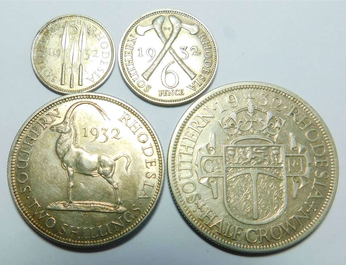 Rhodesia: Coin set of 1932 (no 1/-)