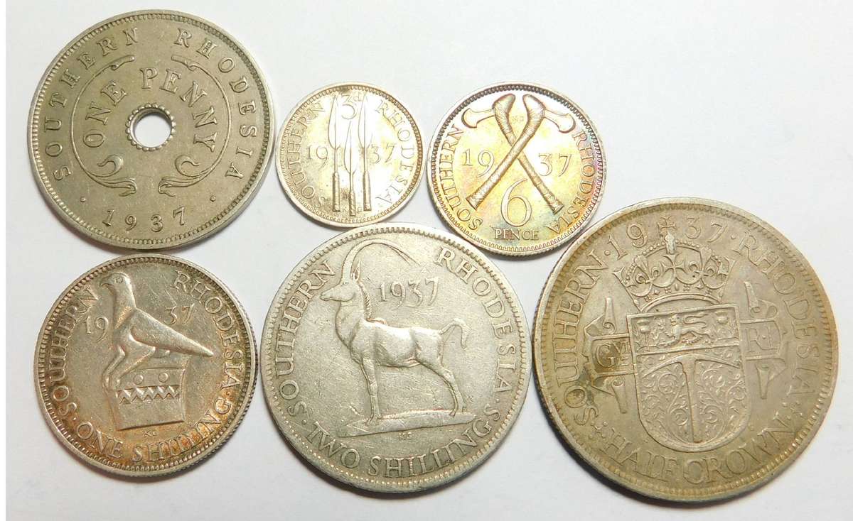 Rhodesia: Coin set of 1937 (Complete)