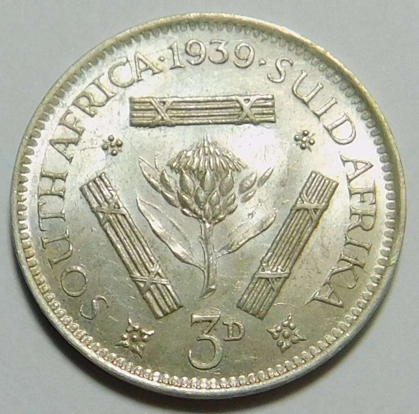 1939 Silver SA Tickey (Lustrous High Grade)