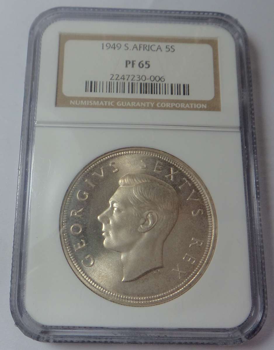 1949 SA Union Crown (5/-) NGC PF65