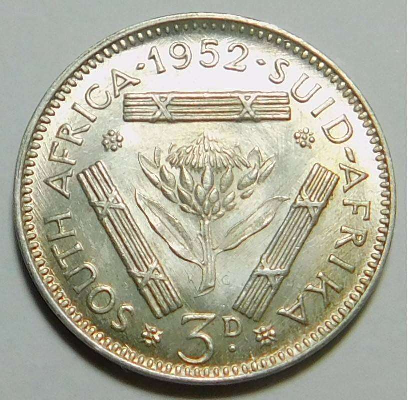 1952 Silver SA Tickey (Lustrous High Grade)