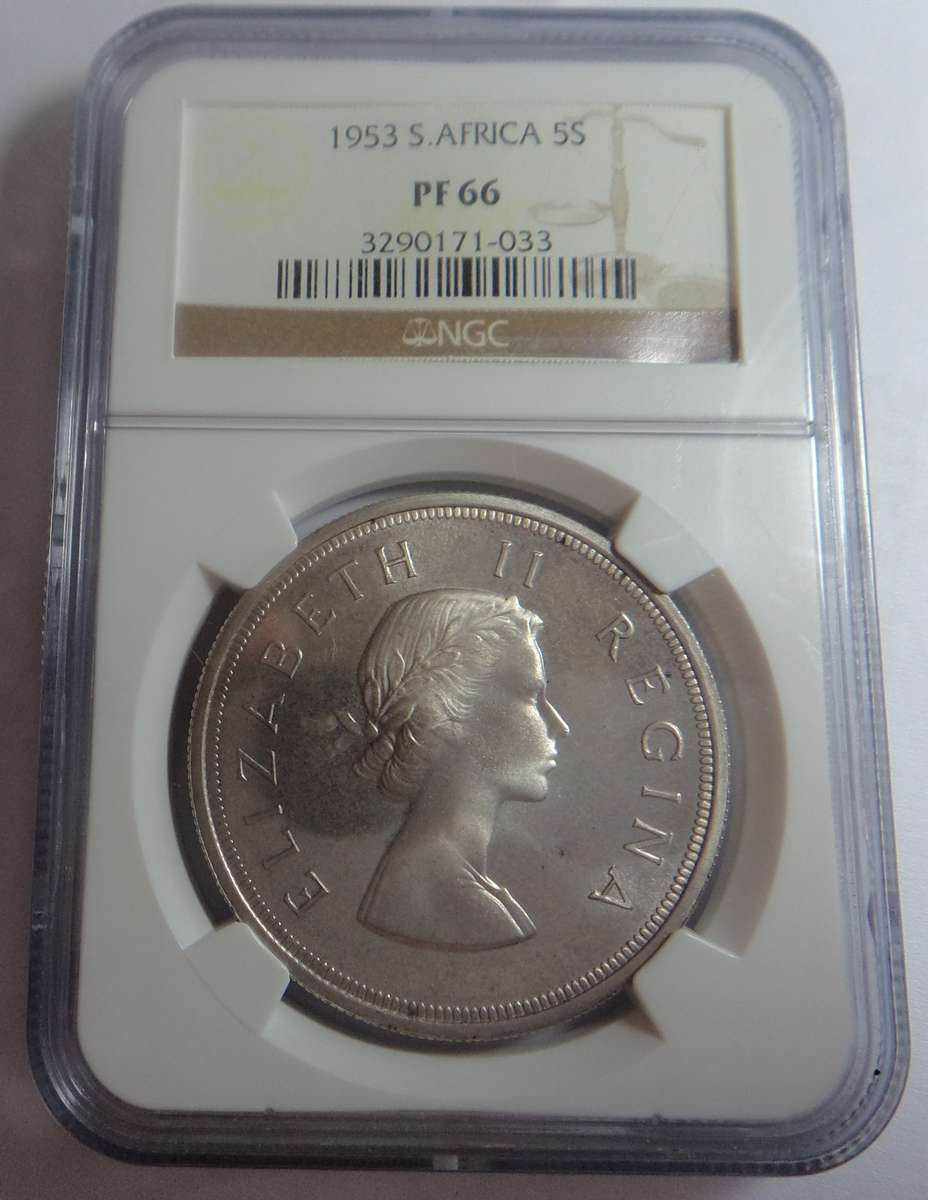 1953 SA Union Crown (5/-) NGC PF66