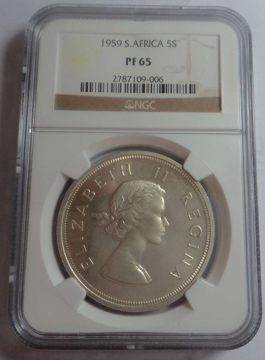 1959 SA Union Crown (5/-) NGC PF65