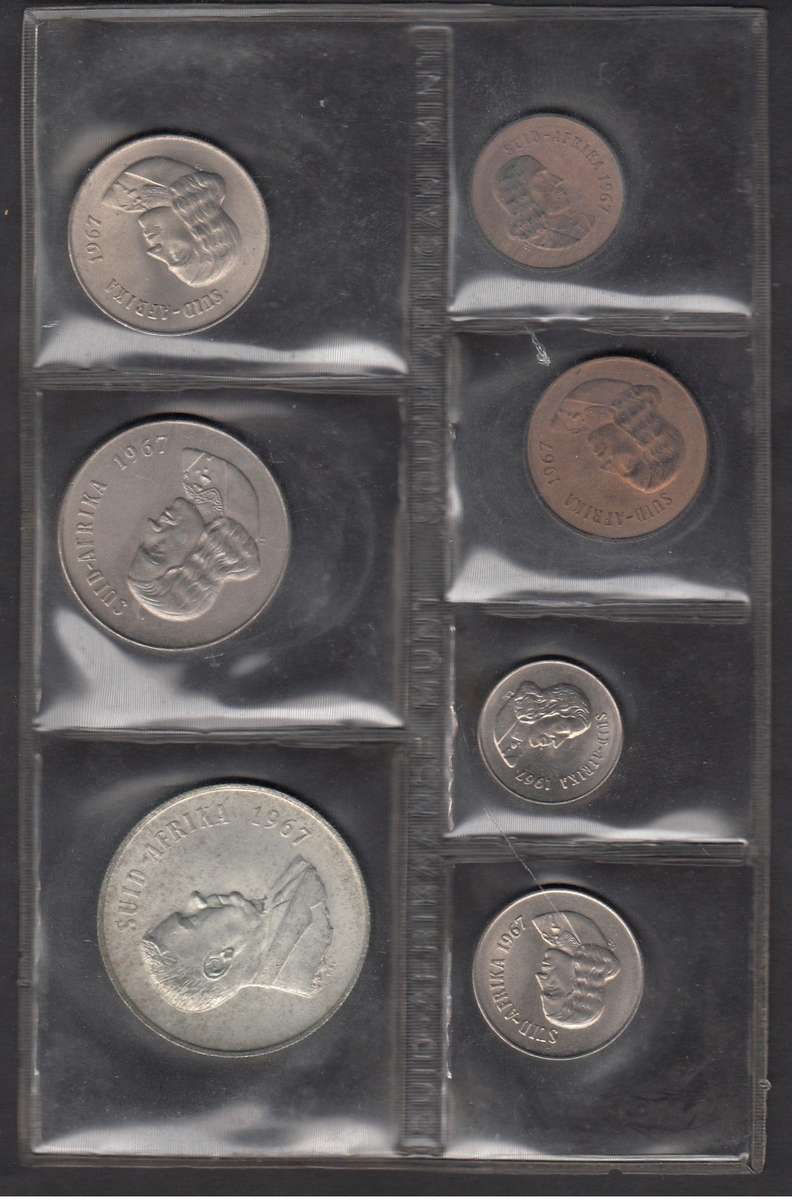 RSA UNC Set of 1967 (Afr.) with Silver R1