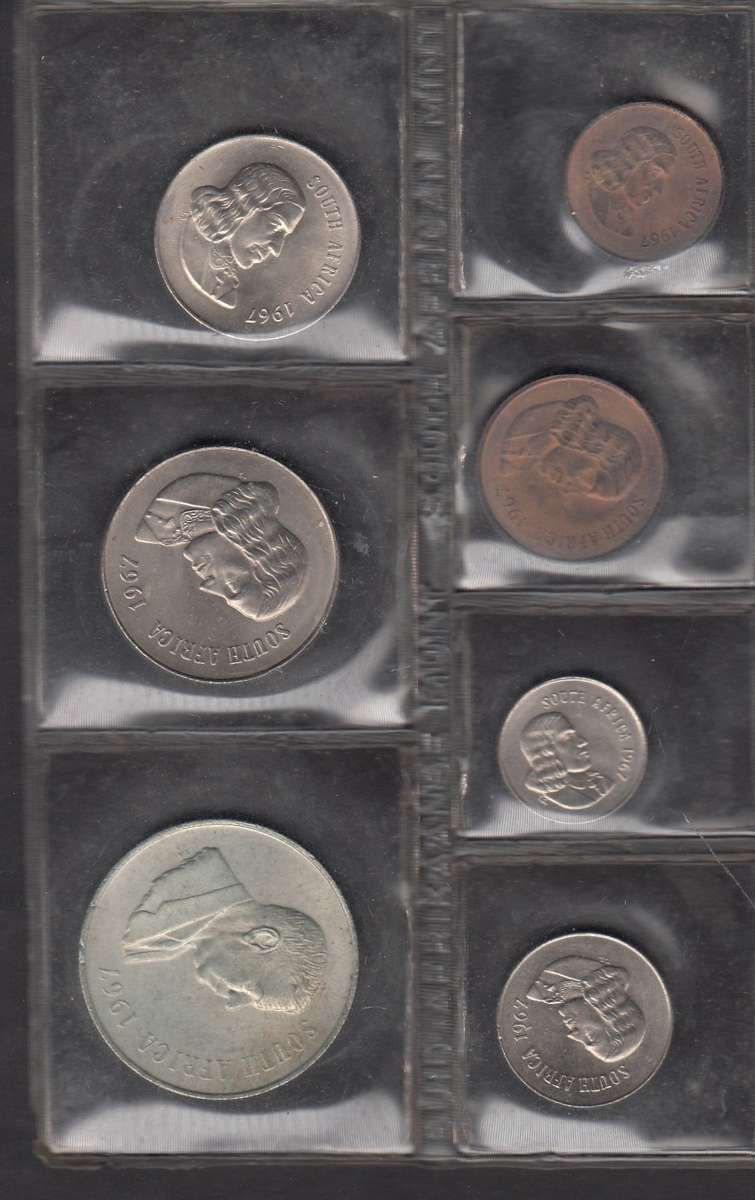 RSA UNC Set of 1967 (Eng.) with Silver R1 (3 sets available)