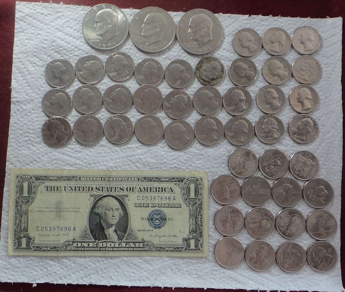 Collection of USA Dollars and Quarter Dollars
