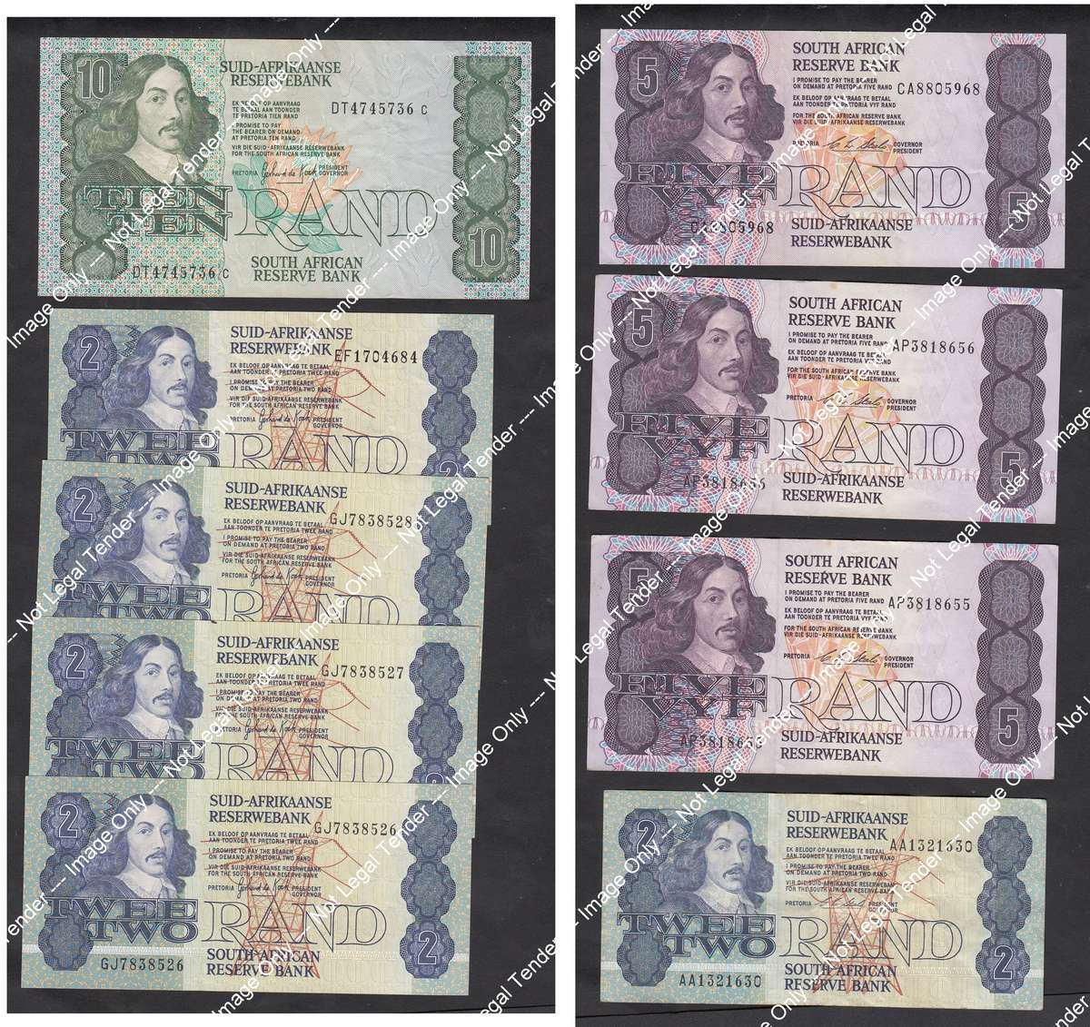 Collection of G de Kock & C Stals Banknotes of the 1980s/1990