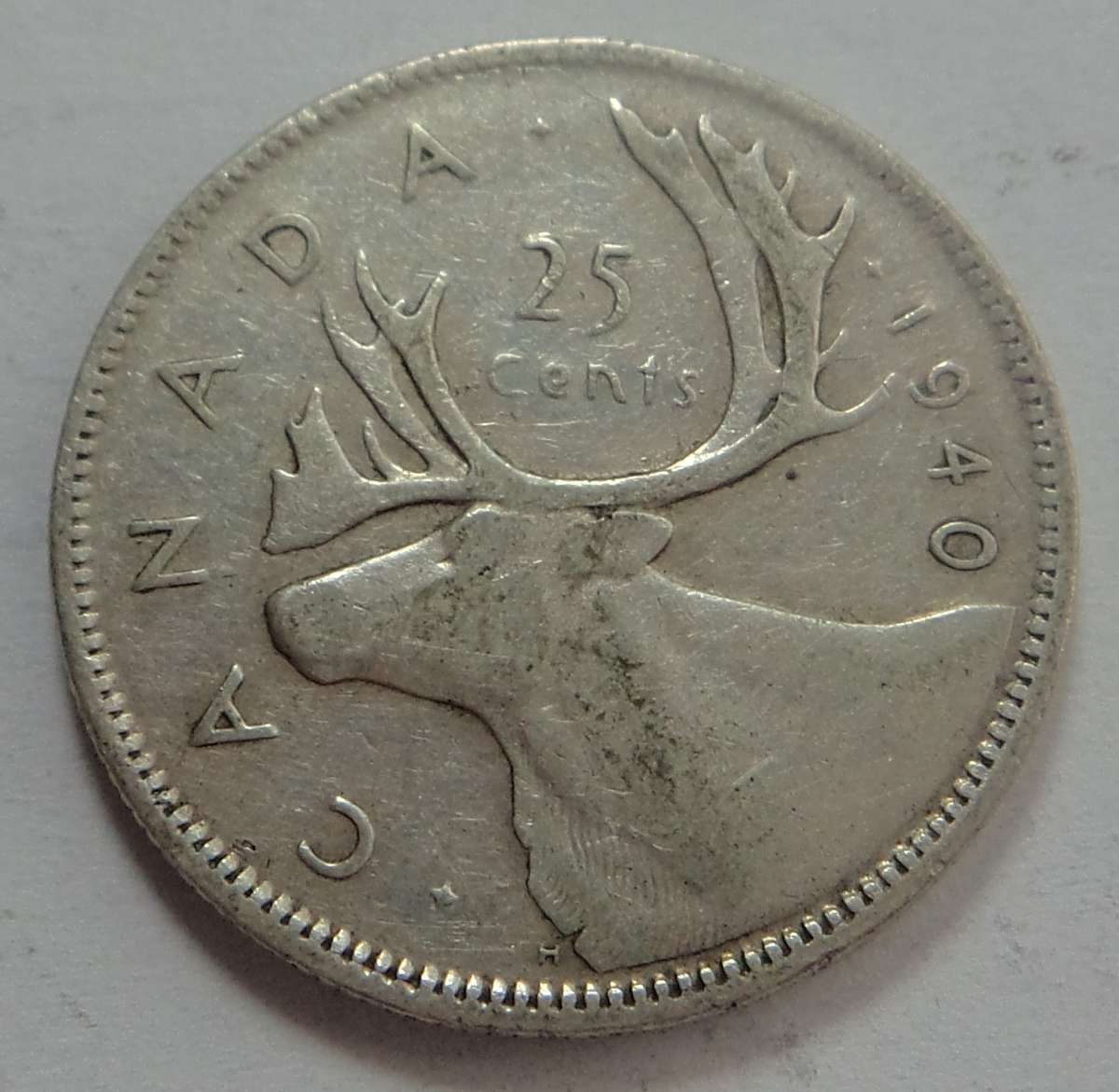 Canada: Silver 25 cents of 1940
