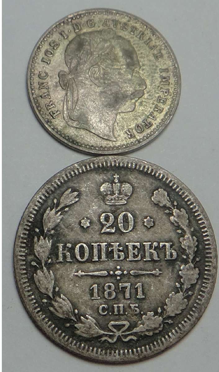 Two old Silver Coins of the 1870s