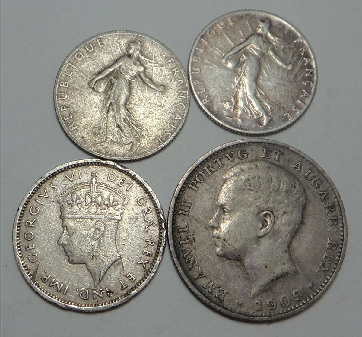 Four old Silver Coins of Europe