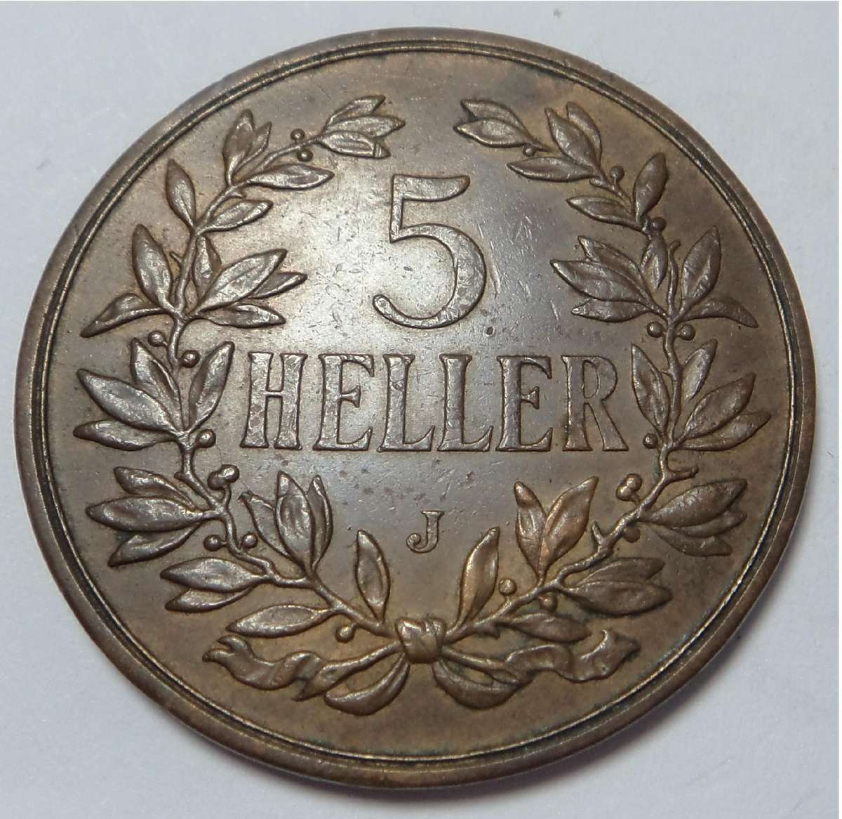German East Africa: 5 Heller 1909 J