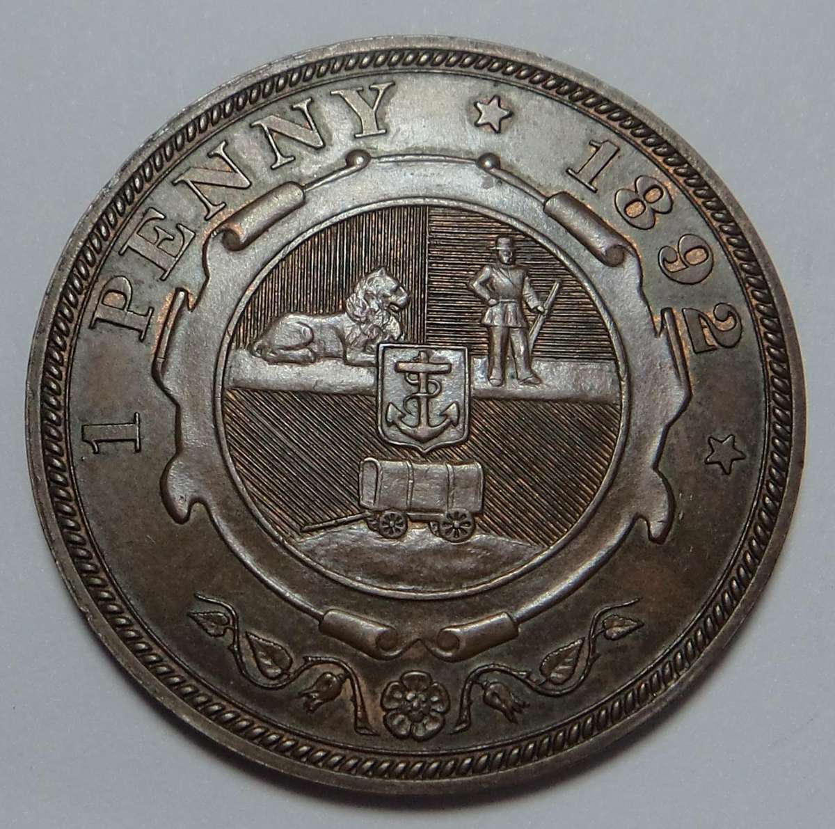 Paul Kruger ZAR Penny 1892