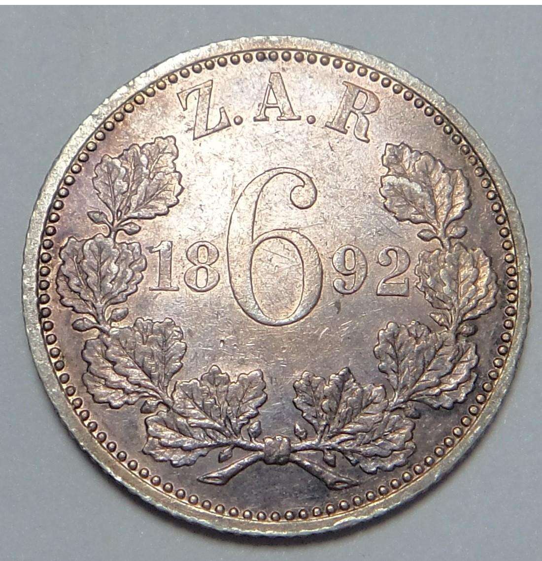 Paul Kruger ZAR 6-Pence 1892