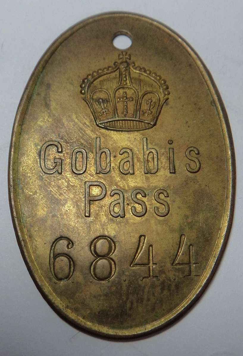 German West Africa Native Pass: Gobabis