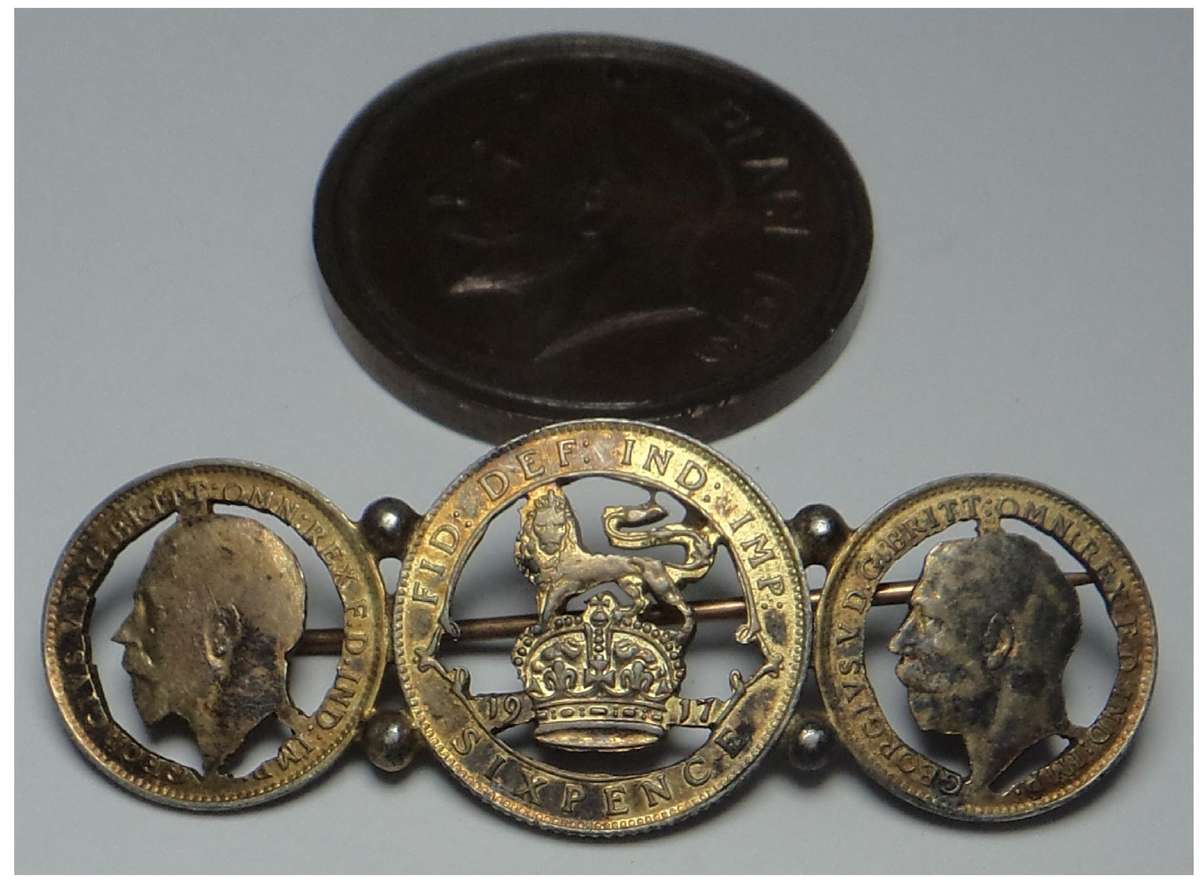 Sterling Silver Brooch with 1919 Cradock Peace Medal