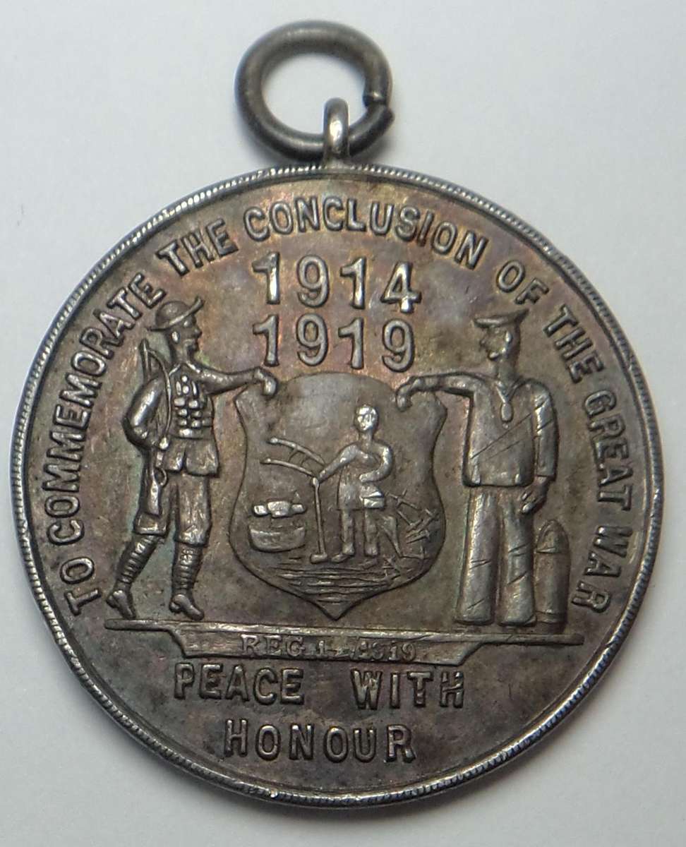 Sterling Silver 1919 Johannesburg Peace Medal (unrecorded)
