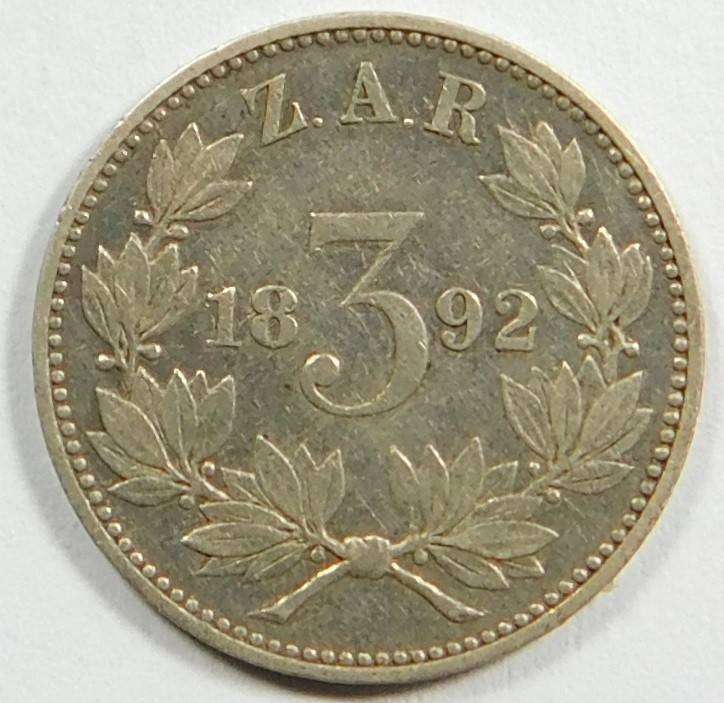 Paul Kruger ZAR Tickey 1892